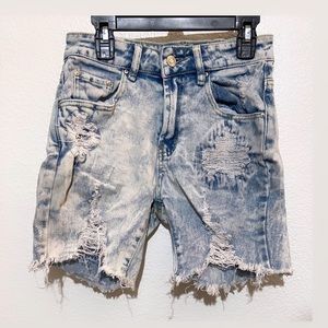 Almost Famous Distressed/Ripped Denim Bermuda Shorts